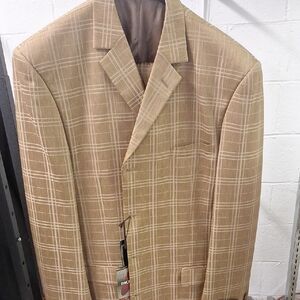 Classic Tan Checkered Men's Blazer